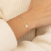Helena Diamond Initial Bracelet [Sterling Silver]