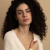 Helena Diamond Initials Necklace [Sterling Silver]