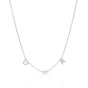 Helena Diamond Initials Necklace [Sterling Silver]