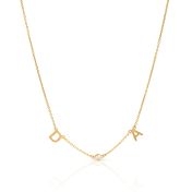 Helena Diamond Initials Necklace [18K Gold Plated]