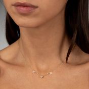 Helena Initials Necklace with 0.3 ct Diamond [14 Karat Gold]
