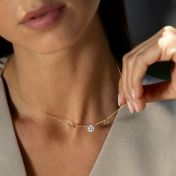 Helena Zodiac Necklace with 1ct Diamond [18K Gold Vermeil]