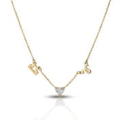 Helena Zodiac Necklace with Heart Diamond [14 Karat Gold]