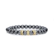 Hematite Women Name Bracelet [Gold Plated]