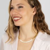 Herringbone Initial Necklace [18K Gold Plated]