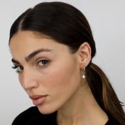 Dazzling Pearl Hoop Earrings - Medium [18K Gold Plated]