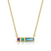 Collier Talisa Étoiles Barre avec Pierres de Naissance - Plaqué Or 18ct