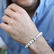 Bracelet Howlite Classique pour Homme - Argent 925