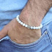 Bracelet Howlite Classique pour Homme - Argent 925