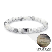 Bracelet Homme en Howlite avec Nano Bible en Argent 925