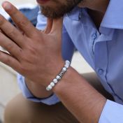 Bracelet Howlite Œil du Mal pour Homme