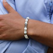 Nazar Auge Herrenarmband aus Howlith mit Gravur