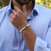 Pulsera Hamsa con Nombres de Howlita para Hombres