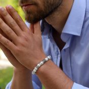Pulsera Hamsa con Nombres de Howlita para Hombres
