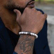 Bracelet Homme en Howlite avec Nano Bible en Argent 925
