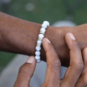 Bracelet Howlite avec Prénoms pour Homme