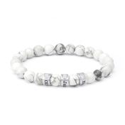 Howlite Women Name Bracelet with 0.20 ct Diamonds [Silver]