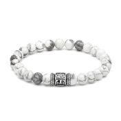 Bracelet Howlite avec Arbre Familial pour Homme