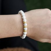 Pulsera con Nombre de Howlita para Mujer [Oro Vermeil de 18K]