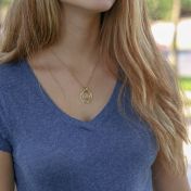 Spheres of Love Birthstone Necklace [Hammered - Gold Plated]