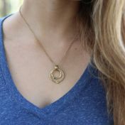 Spheres of Love Birthstone Necklace [Hammered - Gold Plated]