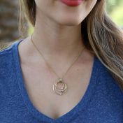 Cirkels van Liefde Geboortesteen Ketting [Goud Verguld]