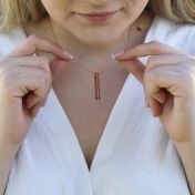 Talisa Bar Birthstone Necklace [18K Rose Gold Plated]  