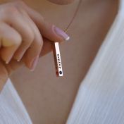 Talisa Bar Birthstone Necklace [18K Rose Gold Plated]  