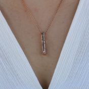 Collar de Piedras de Nacimiento Talisa Cielo Efecto Martillado [Bañado en Oro Rosa de 18K]