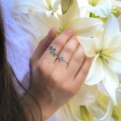 Anillo Raíces del Amor - 2 Piedras de Nacimiento [Plata de Ley]