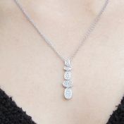Stacked Stones Necklace [18K White Gold]