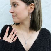 Stacked Stones Necklace [18K White Gold]