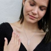 Stacked Stones Necklace [18K White Gold]