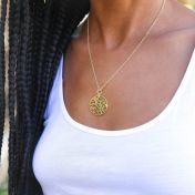 Boom des Levens Naam en Geboortesteen Ketting [18K Goud Verguld]