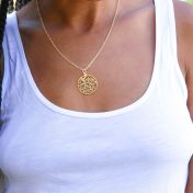 Boom des Levens Naam en Geboortesteen Ketting [18K Goud Verguld]