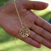 Boom des Levens Naam en Geboortesteen Ketting [18K Goud Verguld]