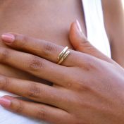 Anillo Cisne con Nombre [Bañado en Oro de 18K] - 2 Nombres