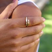 Anillo Cisne con Nombre [Bañado en Oro de 18K] - 2 Nombres