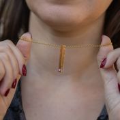 Talisa Bar Birthstone Necklace [18K Gold Plated - Hammered]
