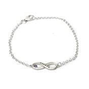 Infinity Name and Birthstone Bracelet [Sterling Silver]