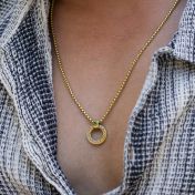 Collier Cercle infini Signature avec Prénoms pour Homme - Plaqué Or 18ct