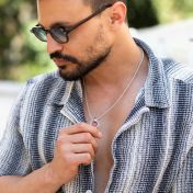Herren-Namenskette „Signature“ mit Unendlichkeitskreis