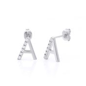 Boucles d'Oreilles Talisa Initiale avec Cristaux [Argent 925]