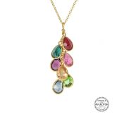 Betoverde Regen Geboortesteen Ketting [18K Goud Vermeil]