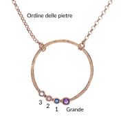 Collana Amore Materno con Pietra di Nascita [Placcata Oro rosa 18kt - Martellata]