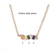 Collana Flusso d'Amore con Pietra di Nascita [Placcata Oro Rosa 18kt]