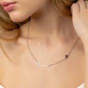 Italic Name Necklace with Nano Bible [Sterling Silver]