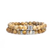 Klassisches Herrenarmband aus Jaspis - Sterlingsilber