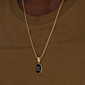 Jayden Onyx Men Name Necklace - 18K Gold Plated