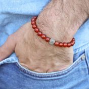 Bracelet Cornaline Classique pour Homme - Argent 925